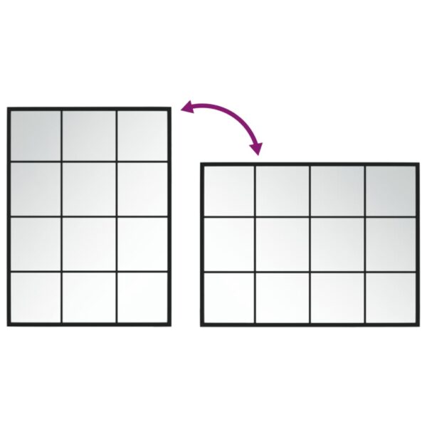 Väggspegel svart 80x60 cm metall - Bild 5