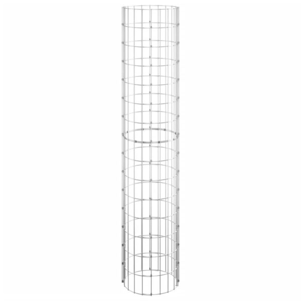 Planteringsgabion 3 st upphöjd rund galvaniserat stål Ø30x150cm - Bild 4