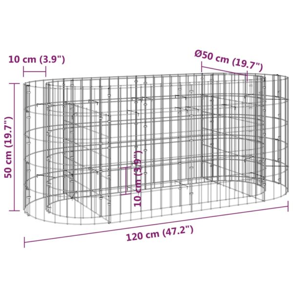 Planteringsgabion galvaniserat järn 120x50x50 cm - Bild 8