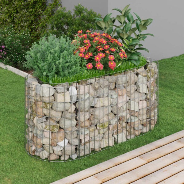 Planteringsgabion galvaniserat järn 120x50x50 cm