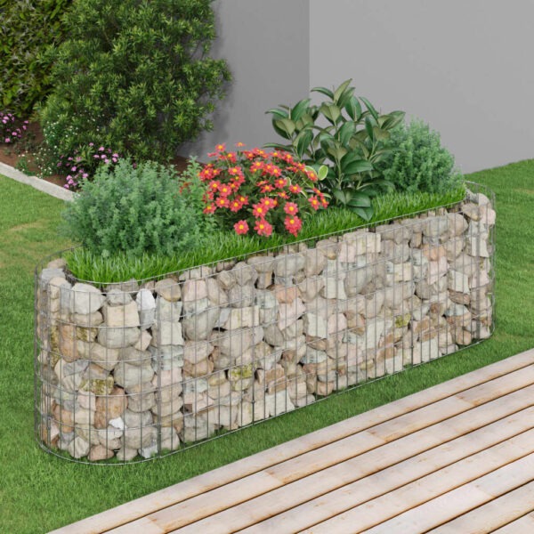 Planteringsgabion galvaniserat järn 190x50x50 cm