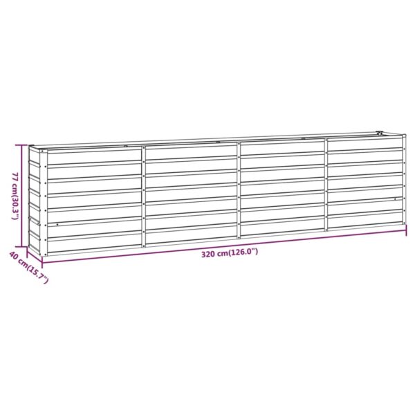 Odlingslåda rostig 320x40x77 cm rosttrögt stål - Bild 8