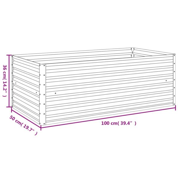 Odlingslåda 100x50x36 cm rosttrögt stål - Bild 7