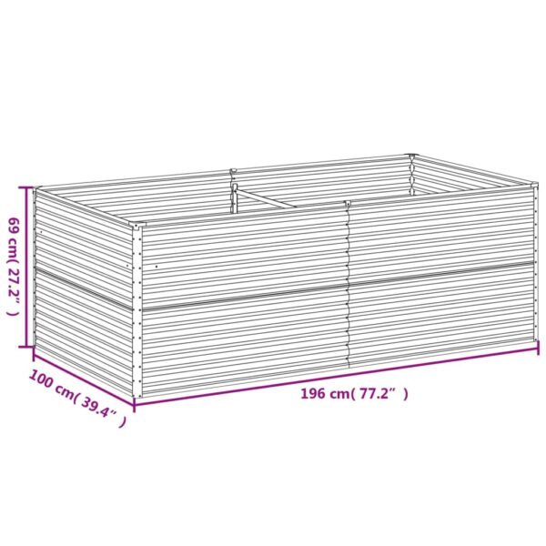 Odlingslåda upphöjd 196x100x69 cm rosttrögt stål - Bild 7