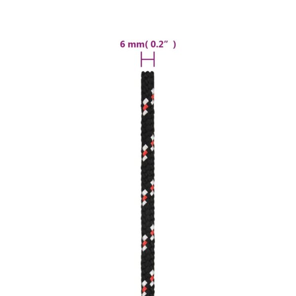 Båtlina svart 6 mm 25 m polypropen - Bild 6