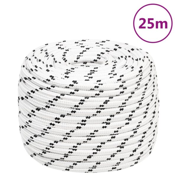 Båtlina flätad vit 12 mm x 25 m polyester - Bild 6