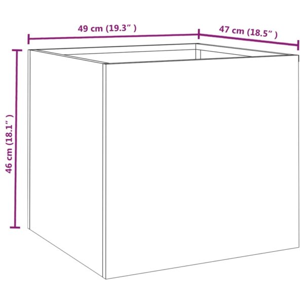 Odlingslådor 2 st 49x47x46 cm rosttrögt stål - Bild 11