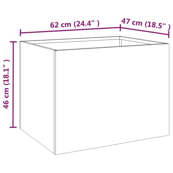 Odlingslåda 62x47x46 cm rosttrögt stål - Bild 10