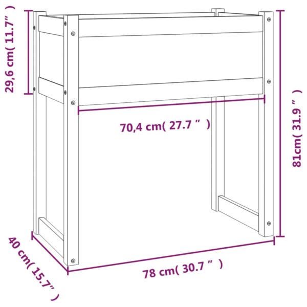 Odlingslåda vit 78x40x81 cm massiv furu - Bild 9