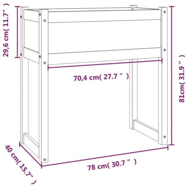 Odlingslåda grå 78x40x81 cm massiv furu - Bild 9