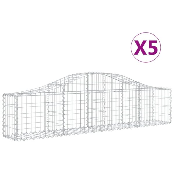 Gabion bågformad 5 st 200x30x40/60 cm galvaniserat järn - Bild 2