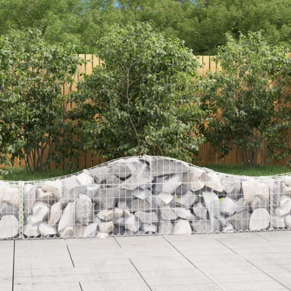 Gabion bågformad 5 st 200x30x40/60 cm galvaniserat järn