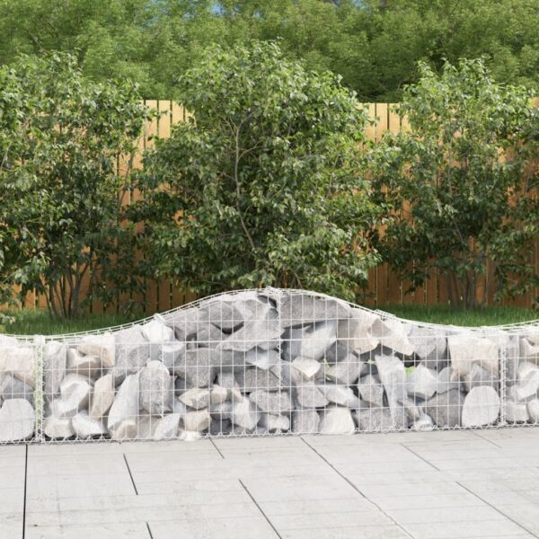 Gabion bågformad 6 st 200x30x40/60 cm galvaniserat järn