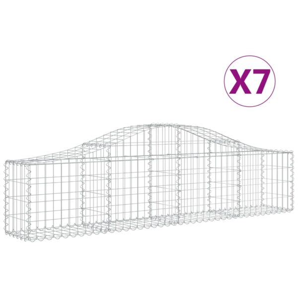 Gabion bågformad 7 st 200x30x40/60 cm galvaniserat järn - Bild 2