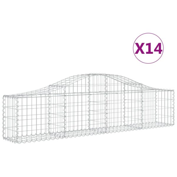 Gabion bågformad 14 st 200x30x40/60 cm galvaniserat järn - Bild 2