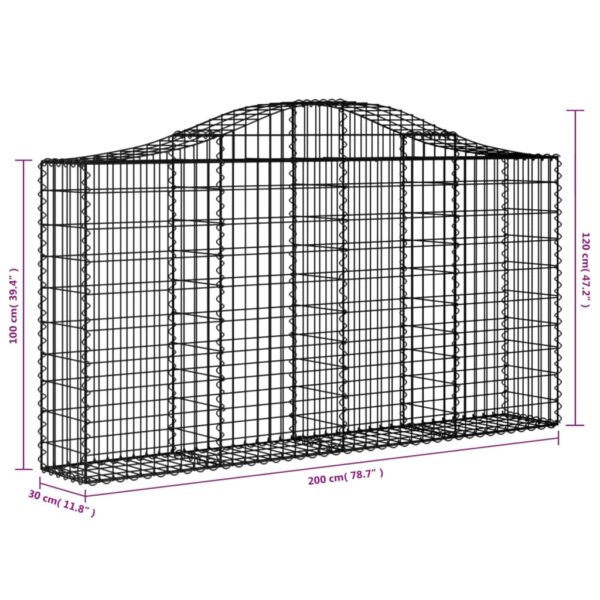 Gabioner bågformade 14 st 200x30x100/120 cm galvaniserat järn - Bild 6