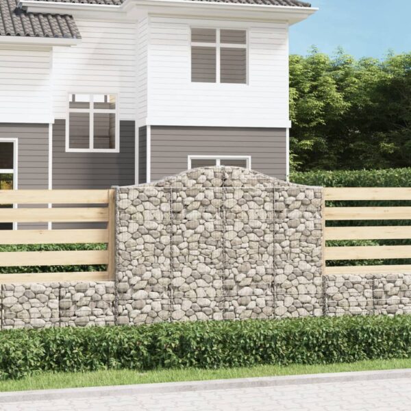 Gabion bågformad 3 st 200x30x160/180 cm galvaniserat järn