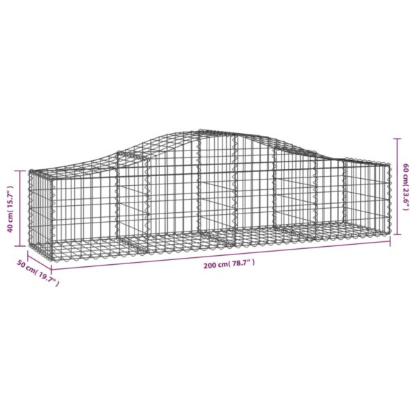 Gabioner bågformade 20 st 200x50x40/60 cm galvaniserat järn - Bild 6