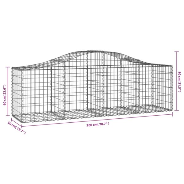 Gabioner bågformade 25 st 200x50x60/80 cm galvaniserat järn - Bild 6