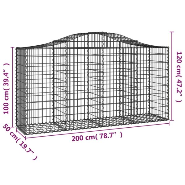 Gabioner bågformade 10 st 200x50x100/120 cm galvaniserat järn - Bild 6