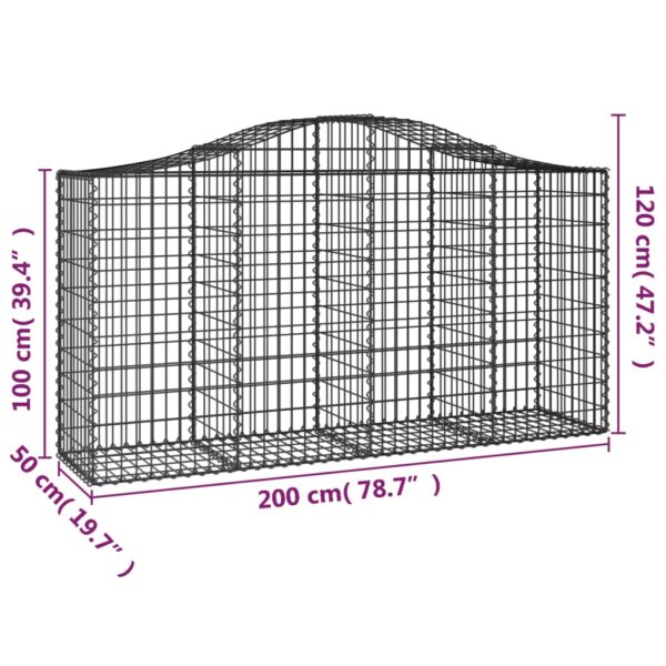 Gabioner bågformade 11 st 200x50x100/120 cm galvaniserat järn - Bild 6