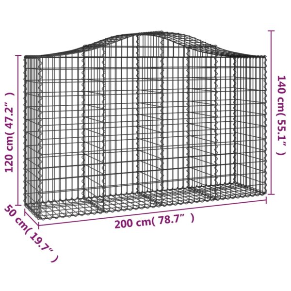 Gabioner bågformade 18 st 200x50x120/140 cm galvaniserat järn - Bild 6