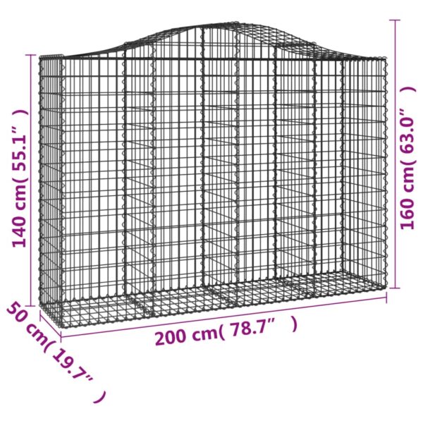 Gabioner bågformade 10 st 200x50x140/160 cm galvaniserat järn - Bild 6