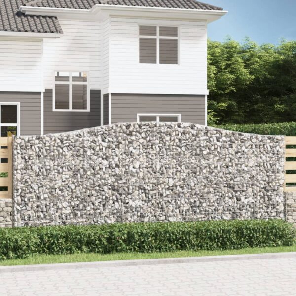 Gabion bågformad 3 st 400x30x160/180 cm galvaniserat järn