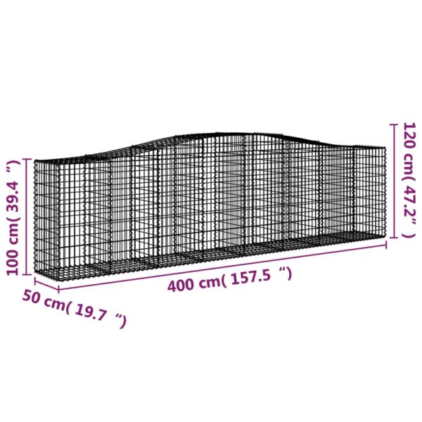 Gabioner bågformade 25 st 400x50x100/120 cm galvaniserat järn - Bild 6