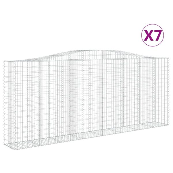 Gabion bågformad 7 st 400x50x160/180 cm galvaniserat järn - Bild 2