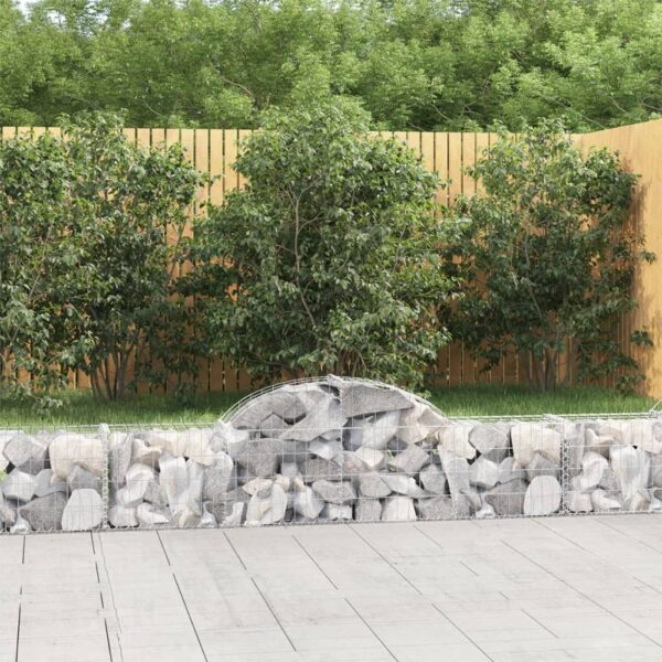 Gabion bågformad 4 st 200x30x40/60 cm galvaniserat järn