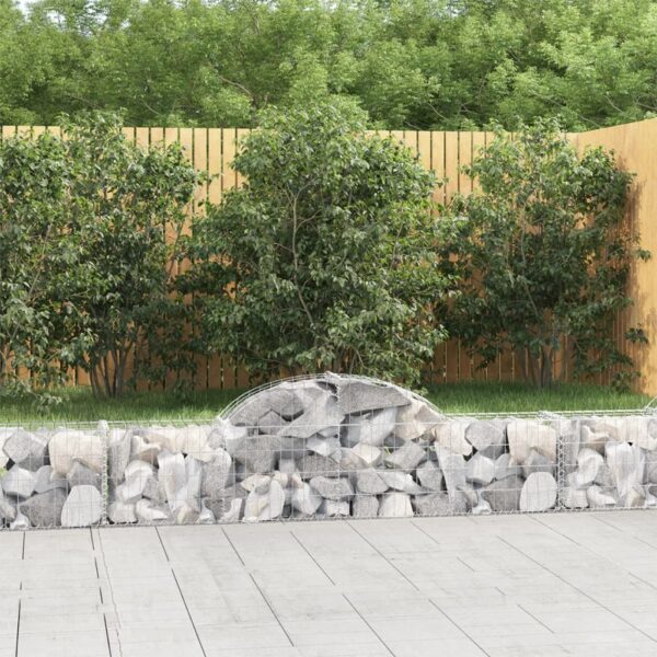 Gabion bågformad 9 st 200x30x40/60 cm galvaniserat järn