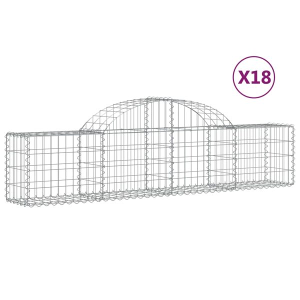 Gabion bågformad 18 st 200x30x40/60 cm galvaniserat järn - Bild 2