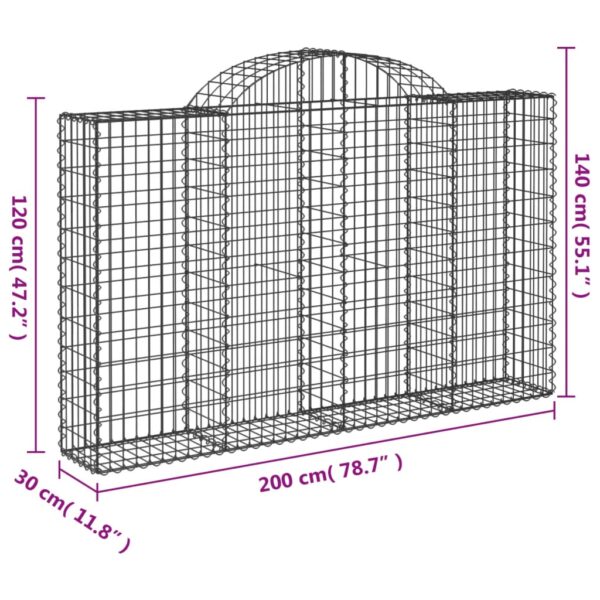 Gabioner bågformade 25 st 200x30x120/140 cm galvaniserat järn - Bild 6