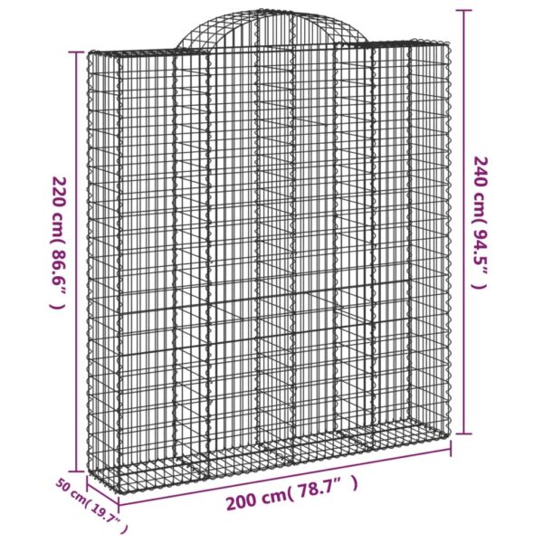 Gabioner bågformade 10 st 200x50x220/240 cm galvaniserat järn - Bild 6