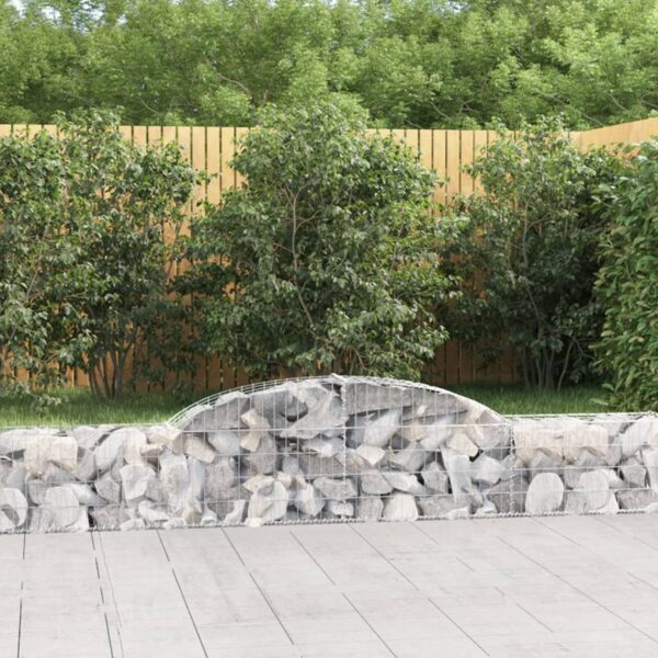 Gabion bågformad 11 st 300x30x40/60 cm galvaniserat järn