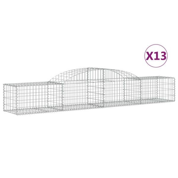 Gabion bågformad 13 st 300x50x40/60 cm galvaniserat järn - Bild 2