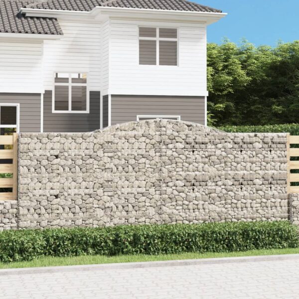 Gabion bågformad 4 st 400x30x160/180 cm galvaniserat järn