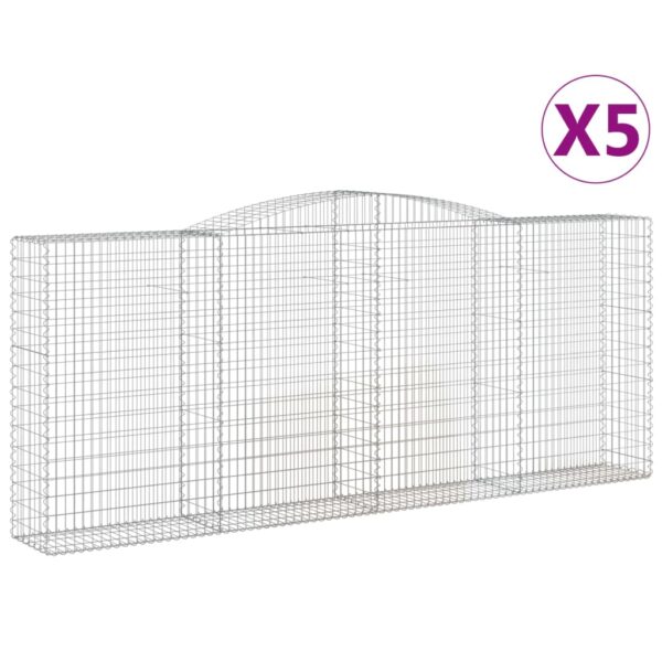 Gabion bågformad 5 st 400x50x160/180 cm galvaniserat järn - Bild 2