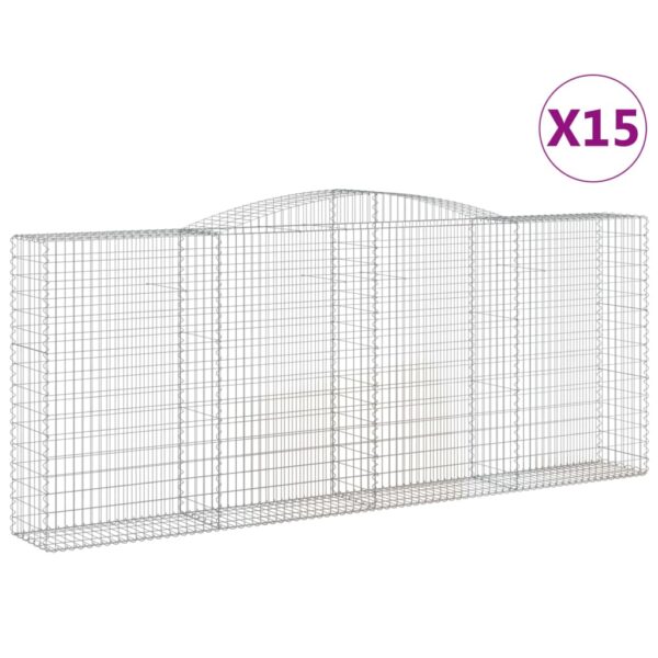 Gabion bågformad 15 st 400x50x160/180 cm galvaniserat järn - Bild 2