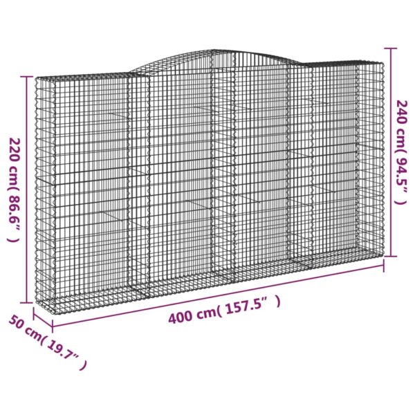 Gabioner bågformade 20 st 400x50x220/240 cm galvaniserat järn - Bild 6