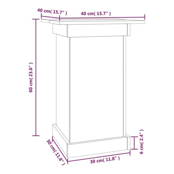 Växtställ svart 40x40x60 cm massiv furu - Bild 8