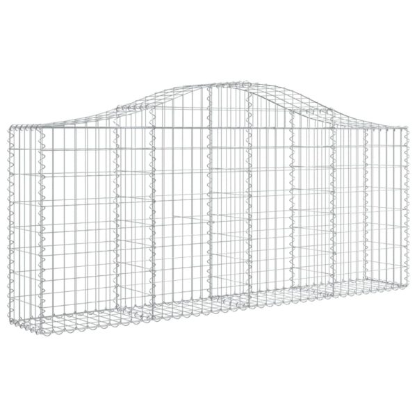 Gabion bågformad 200x30x80/100 cm galvaniserat järn - Bild 2