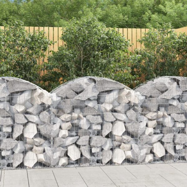 Gabion bågformad 100x50x80/100 cm galvaniserat järn