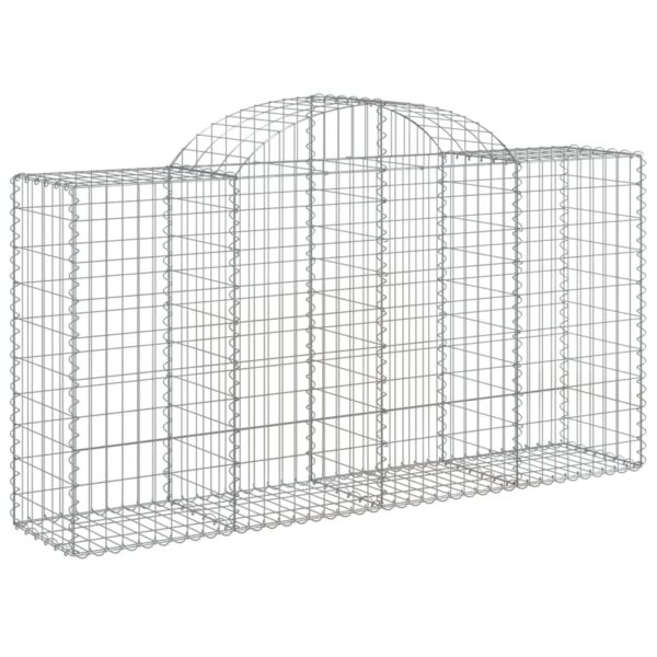 Gabion bågformad 200x50x100/120 cm galvaniserat järn - Bild 2