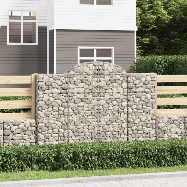 Gabion bågformad 200x50x140/160 cm galvaniserat järn