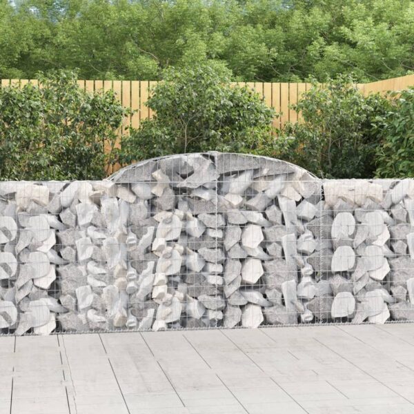 Gabion bågformad 300x30x100/120 cm galvaniserat järn