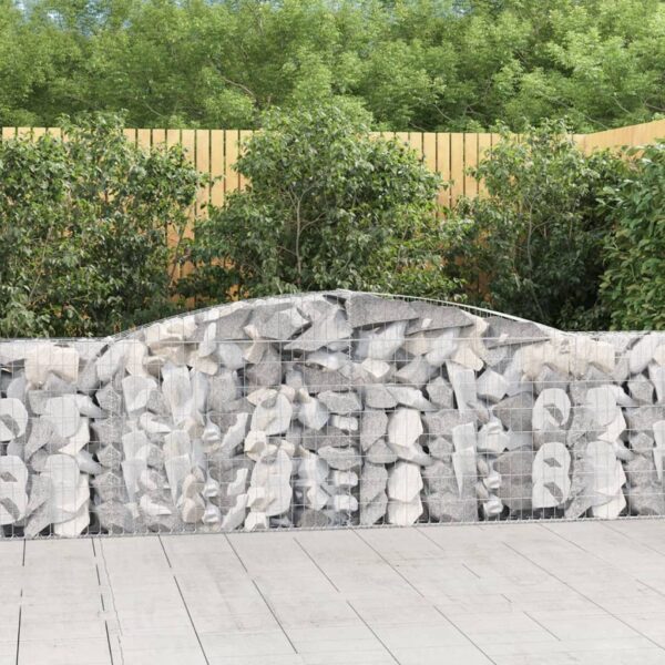 Gabion bågformad 400x30x80/100 cm galvaniserat järn