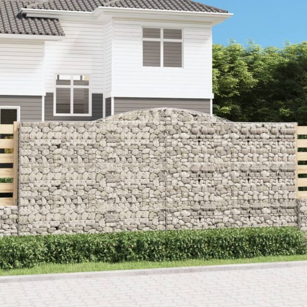 Gabion bågformad 400x30x180/200 cm galvaniserat järn