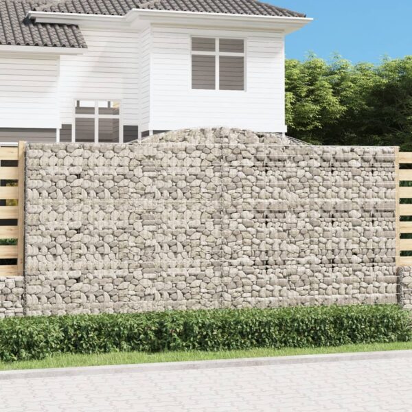 Gabion bågformad 400x30x200/220 cm galvaniserat järn